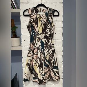 H&M A-Line Full Dress with Abstract Art - Size 4‎